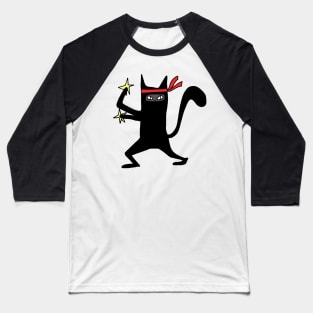 Ninja cat Baseball T-Shirt